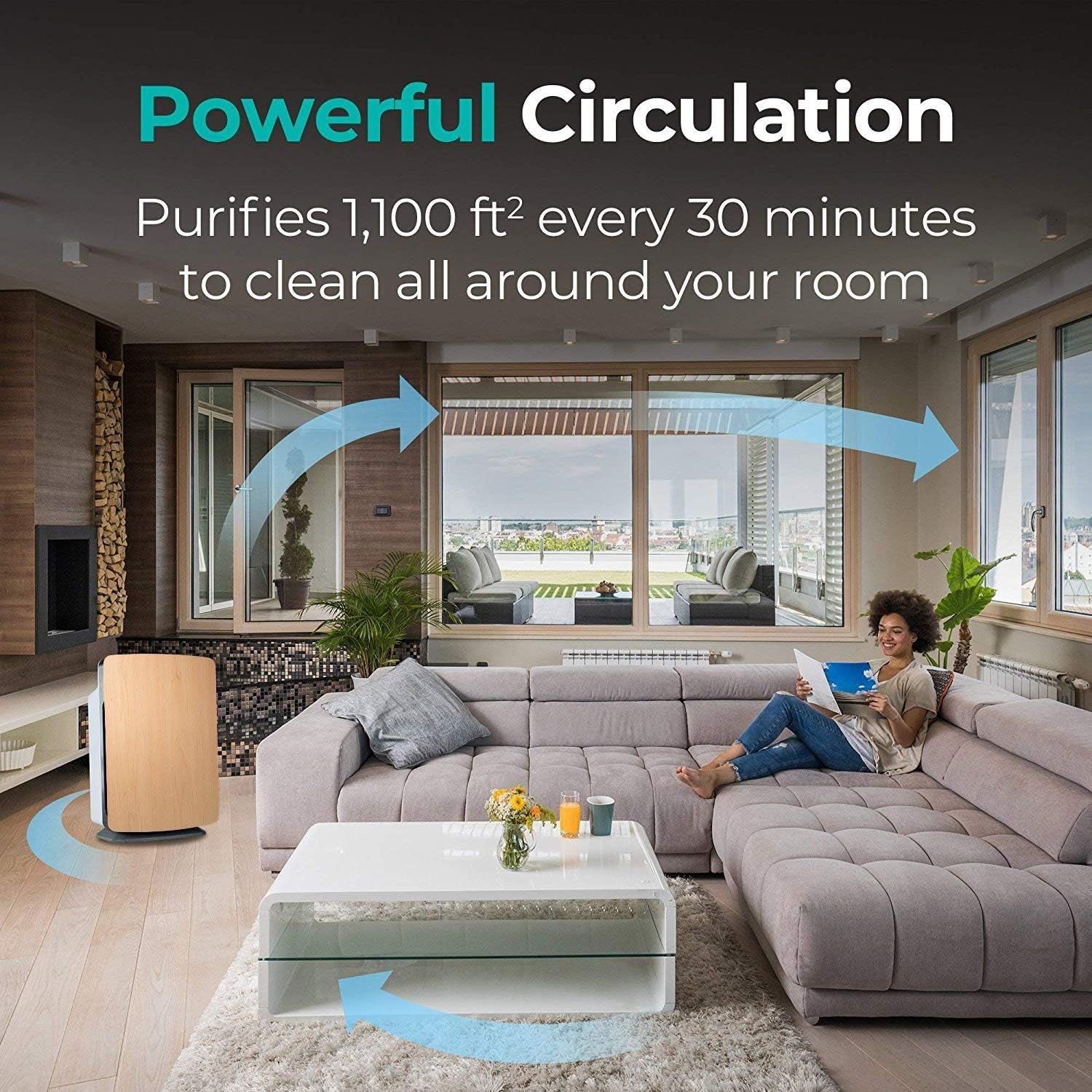 Breathesmart Customizable Air Purifier with Hepa-Freshplus Filter for Allergies, Chemicals, and Cooking Odors (White, Freshplus, 1-Pack)