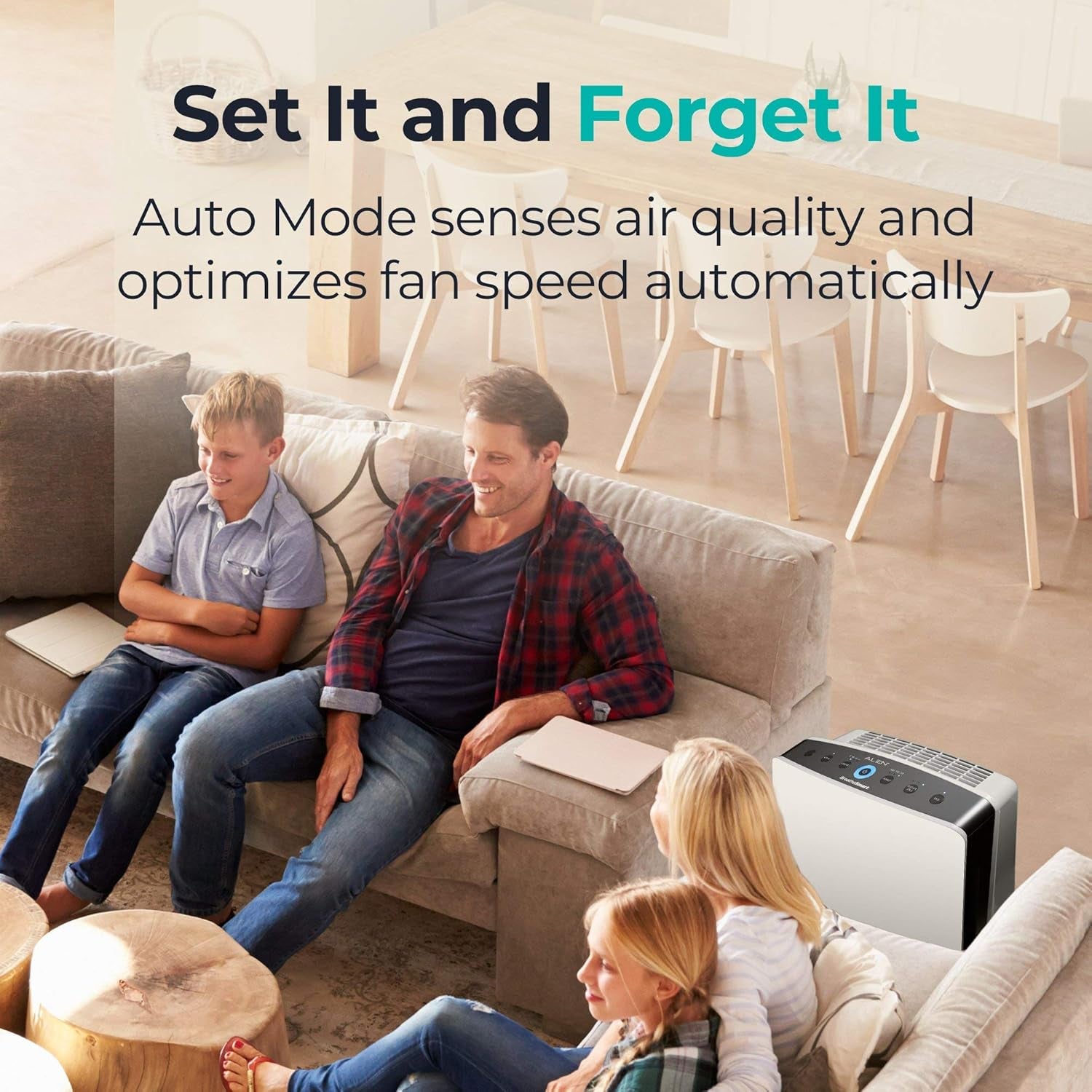 Breathesmart Customizable Air Purifier with Hepa-Freshplus Filter for Allergies, Chemicals, and Cooking Odors (White, Freshplus, 1-Pack)