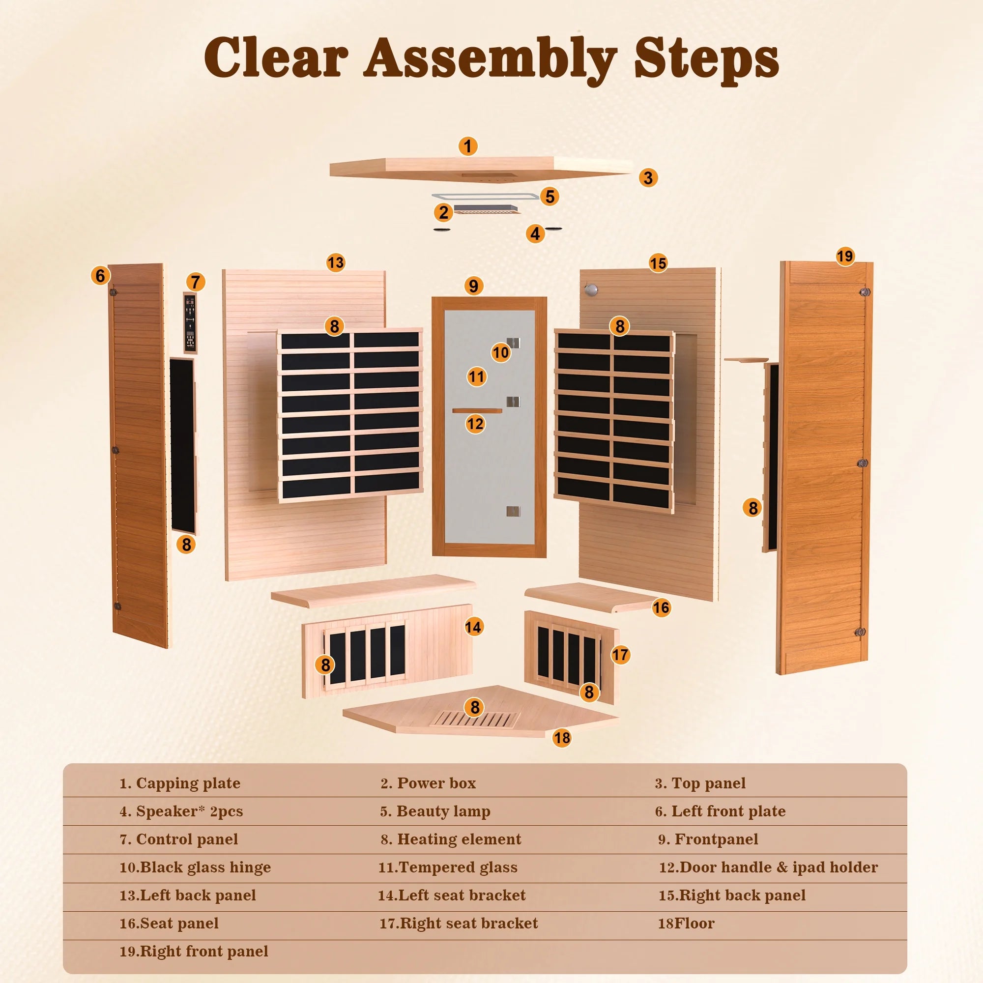 Multifunctional Sauna for 2-3 Persons, 2180W Far Infrared Sauna for Home Use with 7-Color LED Light & Beauty Lamp, Oxygen Bar, Dual Speakers, 360°Heating Technology
